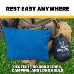 Wise Owl Camping Pillow Memory Foam Travel Pillow Compact Outdoor