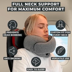 Adjustable Portable Travel Neck Pillow – Breathable Memory Foam for All Ages