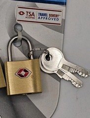 2 TSA Approved Luggage Locks, Travel Padlock, Brass Sentry Go Travel