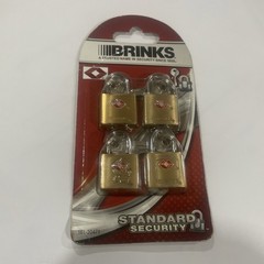 Brinks 4 Pack Standard Security Solid Brass Travel Sentry Approved