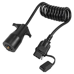 4.5ft 7 Way Round to 4 Way Pin Flat Trailer Coiled Wiring for Vehicle Car RV