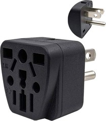 US Travel Plug Adapter EU/UK/AU/in/CN/JP/Asia/Italy/Brazil to USA (Type B), 3 Pr