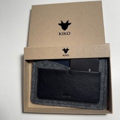 KIKO Passport Holder #302 Leather Wool Slide In Slots Handmade Black Gray #1509