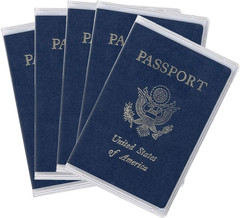 5 Pack Clear Passport Cover, Clear Passport Holder Travel Document Organizer, Pl