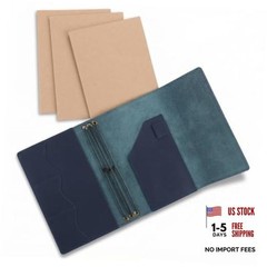 4 Pcs A5 Leather Journal Cover Refillable,,A5 Size | Travelers Journal Blue