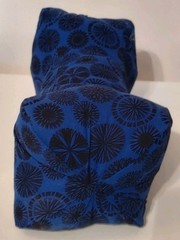 4 Sided Neck Pillow, Handmade, Dog Bone Shaped, WASHABLE- Blue & Black