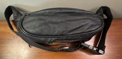 Harley Davidson Black Leather Fanny Pack Waist Belt Bag Adjustable Motorcycle