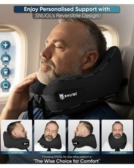 New! SNUGL Memory Foam Neck Support Pillow Cushion Marlin Blue Great For Travel!