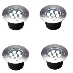 7W White Outdoor Landscape Ground Lights 110V-120V 4 Pack | Line Voltage Well…