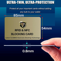 Saitech IT 5 Pack RFID Blocking Card for Credit Debit ID Card, Golden | Slim Ant