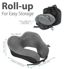 Fosmon Memory Foam Travel Neck Pillow w/ Earplugs, Soft Comfortable Cushion