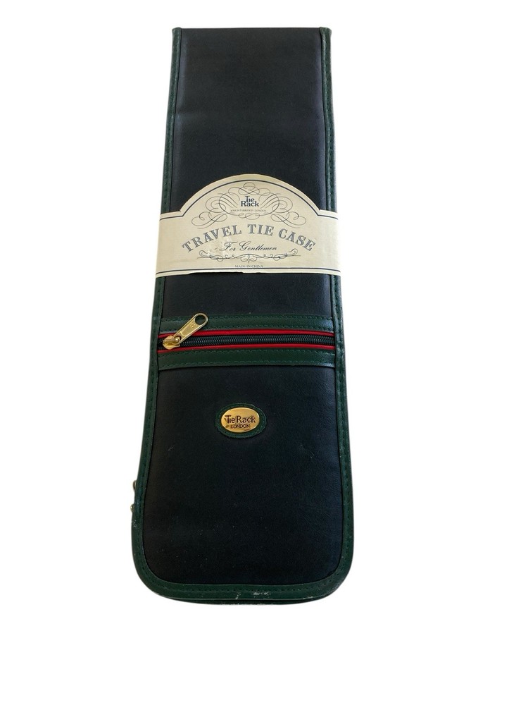 Tie Rack Travel Tie Case Gentlemen Knightsbridge London Black Green Trim – READ