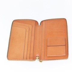 CELINE Macadam Canvas Travel Case PVC Leather Brown Gold Auth ki6242