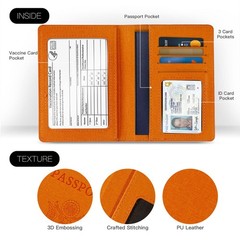 Passport Holder,Travel Accessories,Travel Gifts(Organge) Orange
