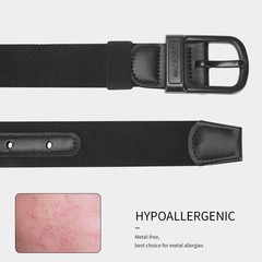 Stretch Golf Belt for Men – TSA Approved, Hypoallergenic, Non-Metal, Black