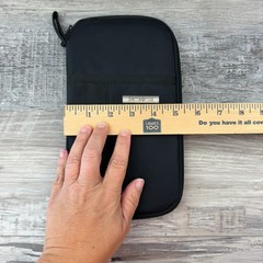 Samsonite Black Travel Wallet Passport Organizer Zippered RFID Case 9″ x 5″