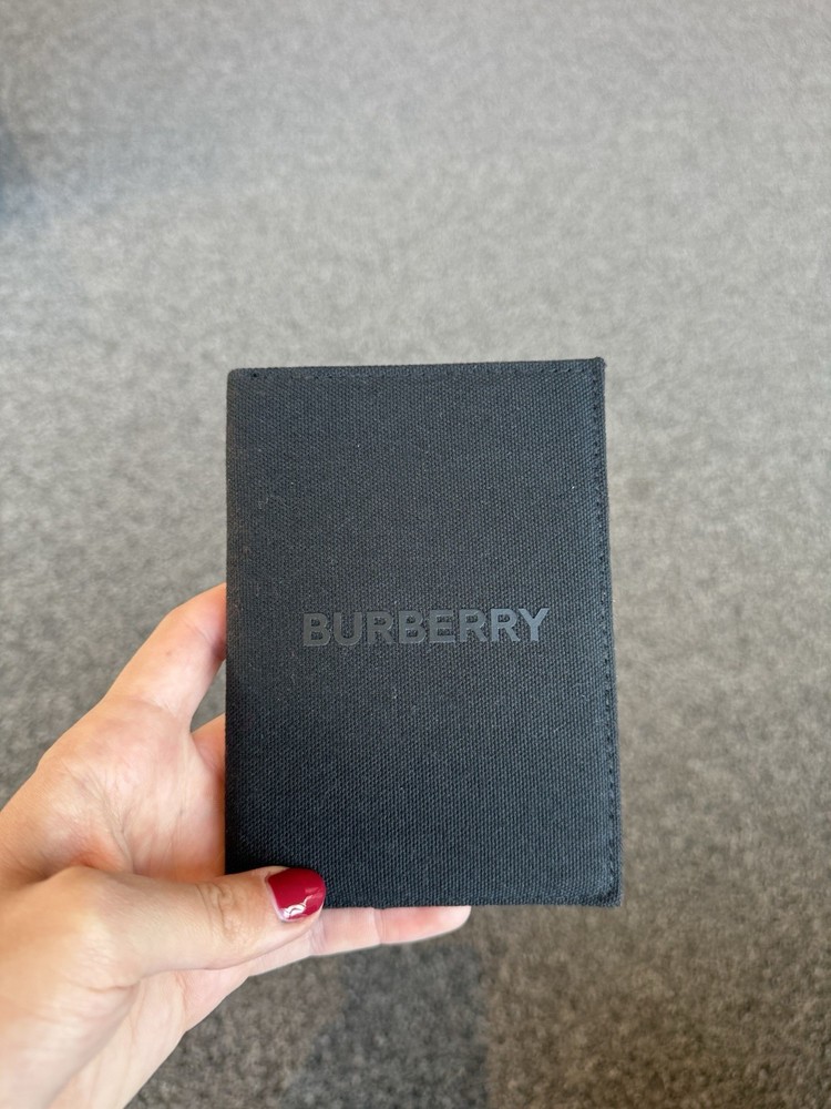 Burberry Black Passport Canvas Holder Cover 100% AUTHENTIC