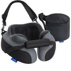 Ergonomic Travel Neck Pillow for Airplane, Dual-Hold Design to Stabilize Head…