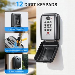Key Lock ,12 Digit Combination LockBox for Keys,Resttable ,Large Capacity & W…