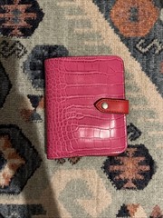 Banana Republic Passport Holder/Bifold Card Wallet, Pink & Red