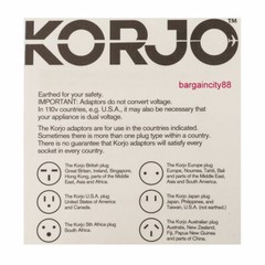 Korjo Travel Adapter Australia to Thailand Bali Europe Plug Converter for Travel