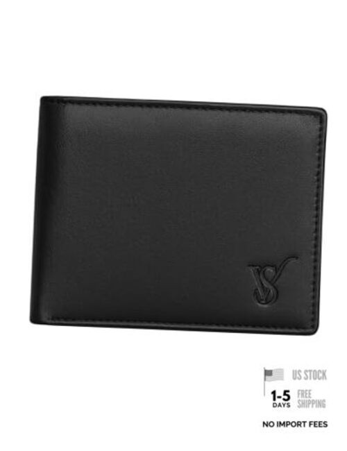 Slim RFID Blocking Bi-Fold Genuine Leather Wallet