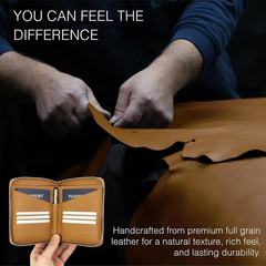 Full Grain Leather Passport Holder for 2 Passports – Dual Passport Holder and Tr