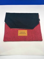 Someone Somewhere for Delta Handmade Woven Travel Pouch Pink Navy