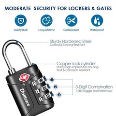 2/4 Pack TSA Approved Luggage Locks Combination Travel Padlock 3-Digit Waterproo