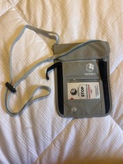 Venture 4th Passport Holder Neck Wallet RFID Blocking Gray Neck Pouch