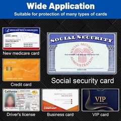 6 Pack Social Security Card Protector Sleeves Clear Waterproof Card Holders