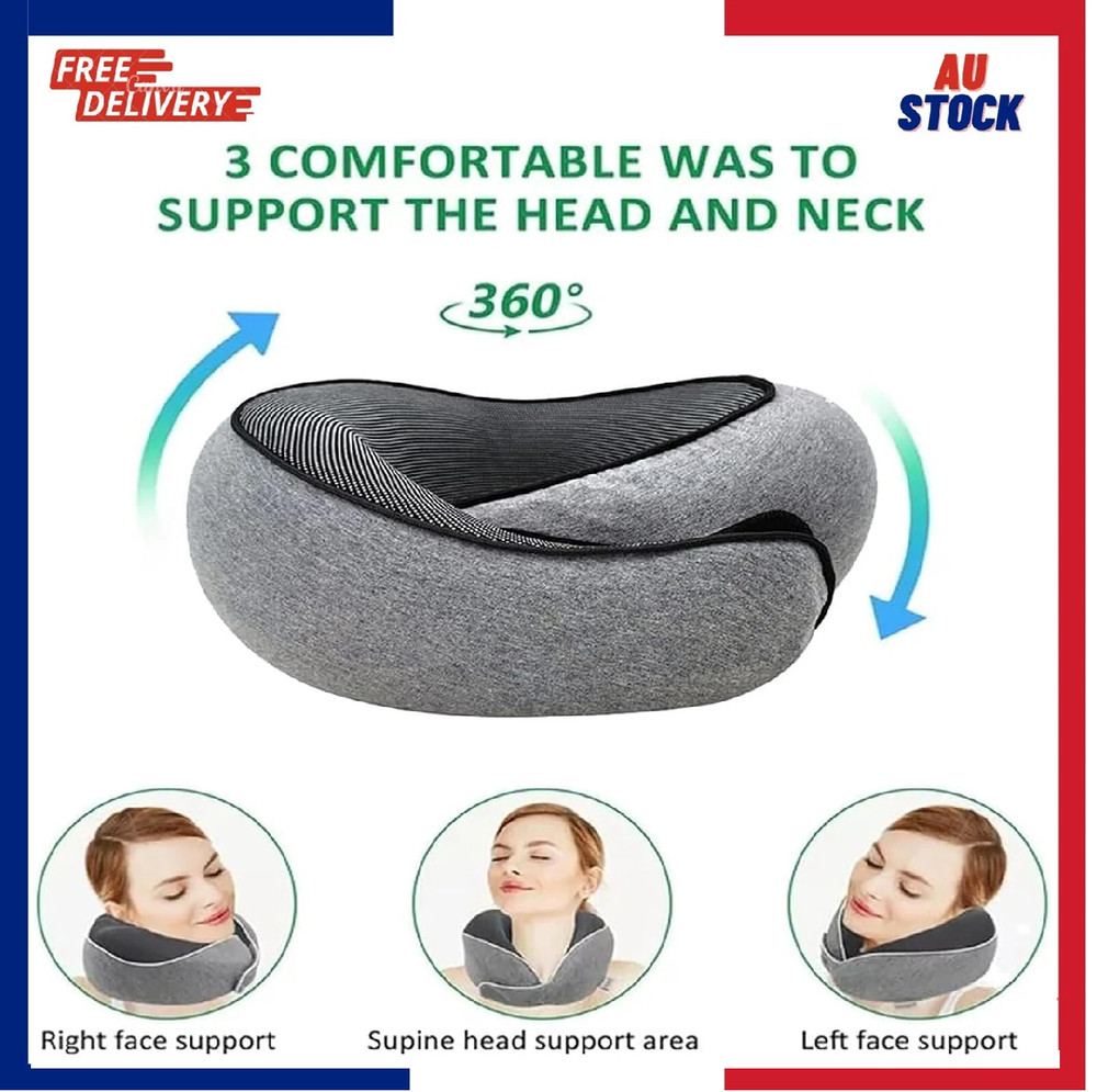 Memory Foam U Shaped Travel Pillow Neck Support Soft Head Rest Plane Car Cushion