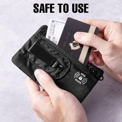 RFID Blocking Clip Stash Pocket, Compact Hidden Travel Belt Wallet for Cards & C