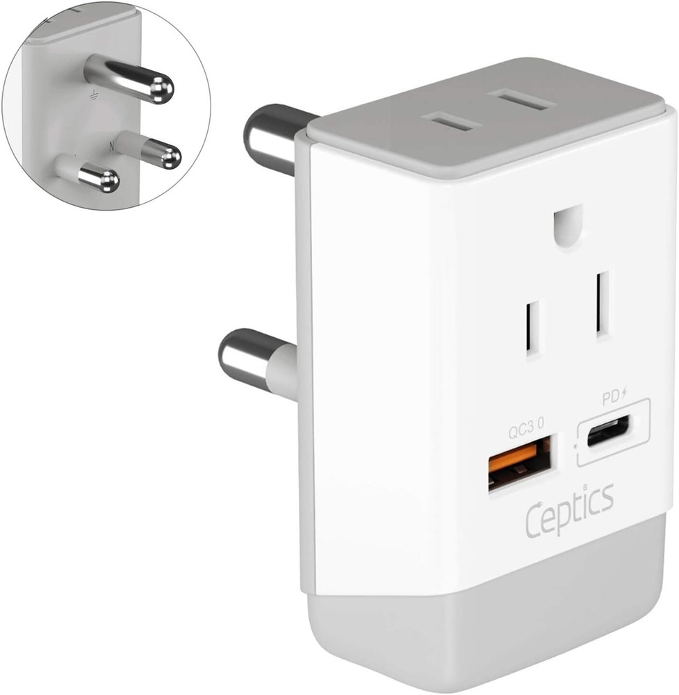 Ceptics South Africa Plug Adapter Use in S. Africa Botswana – Type M AP-10L