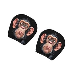 2Pcs Halloween Car Headrest Covers Horror Eyes Design Comfortable Polyester