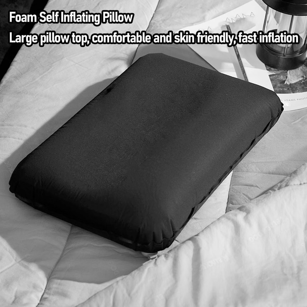 Portable Memory Foam Pillow Medium Firm Travel Camping Home Office 15x10x3.6″
