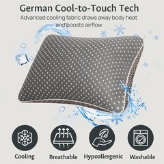 Adjustable Small Cooling Memory Foam Pillow for Travel, Camping & Airplane