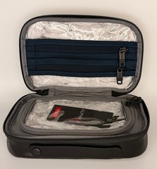 Tumi Alpha Split Travel Kit Black Leather Dopp Kit Toiletry Bag Travel Organizer