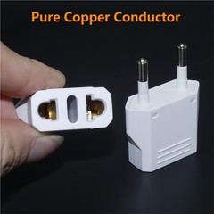 8 Pack US to Europe Plug Adapter Type C European Travel Power Plug White