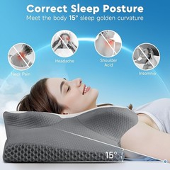 Soft and Supportive Queen Size Neck Pillow – Removable Cover for Easy Care