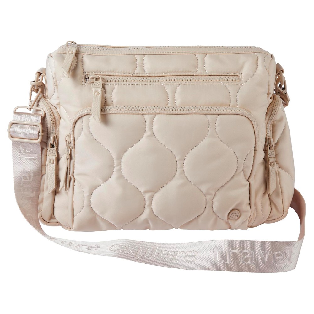 Samantha Brown To-Go Quilted Cargo Crossbody, Bone