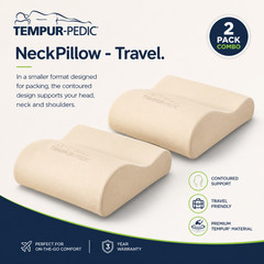 TEMPER NeckPillow – Travel White Memory Foam Ergonomic Support