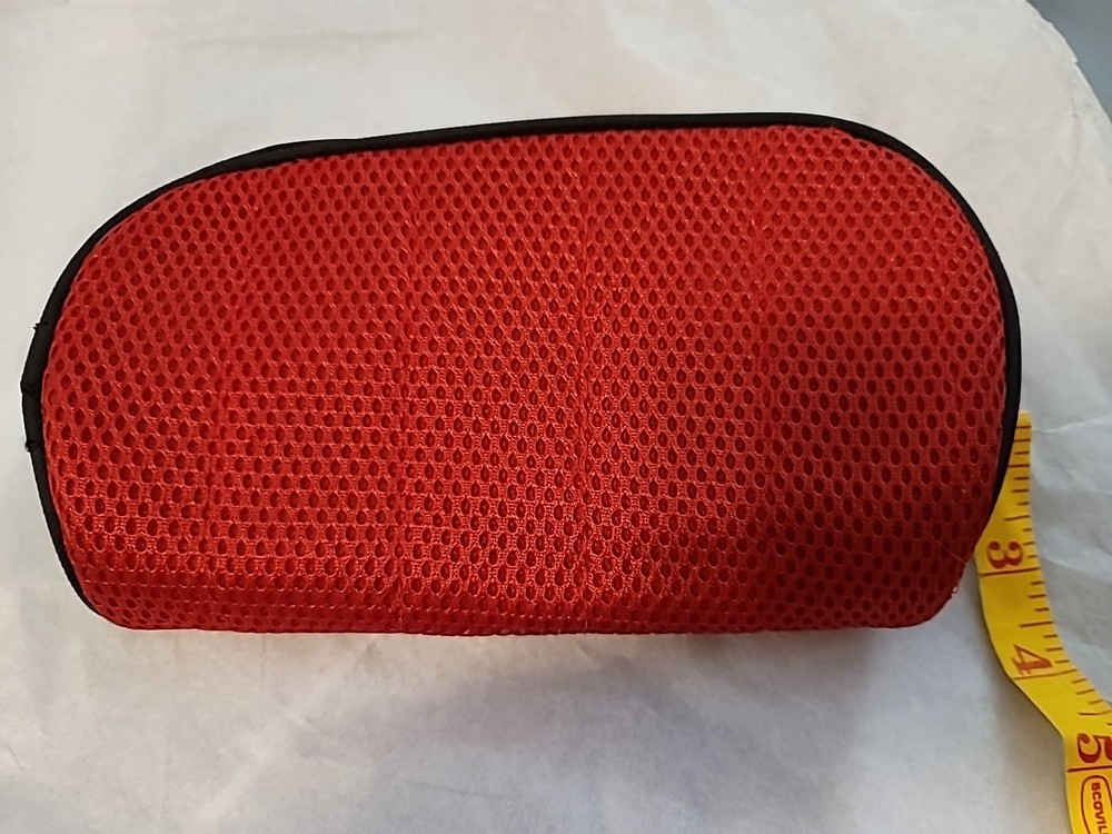 Cable Computer Makeup Organizer Zipper Mesh Soft Portable Travel Red/Black Trim