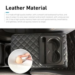 Car Center Console Armrest Pillow, 13.78″×8.27″ Waterproof Leather Black