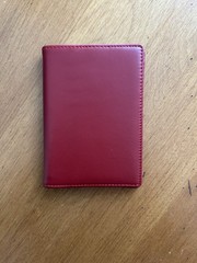 BLVD Tommy Leather Passport Holder – Red/Tan Full Grain – Travel Wallet – New