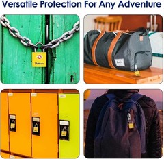 4 Pack TSA Approved Luggage Locks with Keys, Travel Padlock, Zinc Yellow