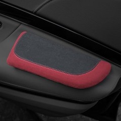 Alcantane Elbow Rest: Memory Foam Support for Car Legs and Red right hand pad