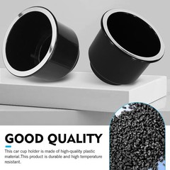 WZP 2PCS Car Cup Holder Insert, Plastic Large Capacity Boat Replacement Black
