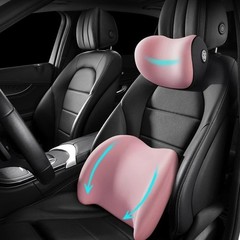 Breathable Soft Durable Lightweight Easy-To-Install Car Neck & Lumbar Pillow Kit