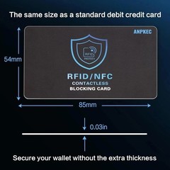 5 Pack RFID Blocking Card – Protects Entire Wallet, NFC Debit & Credit Cards New